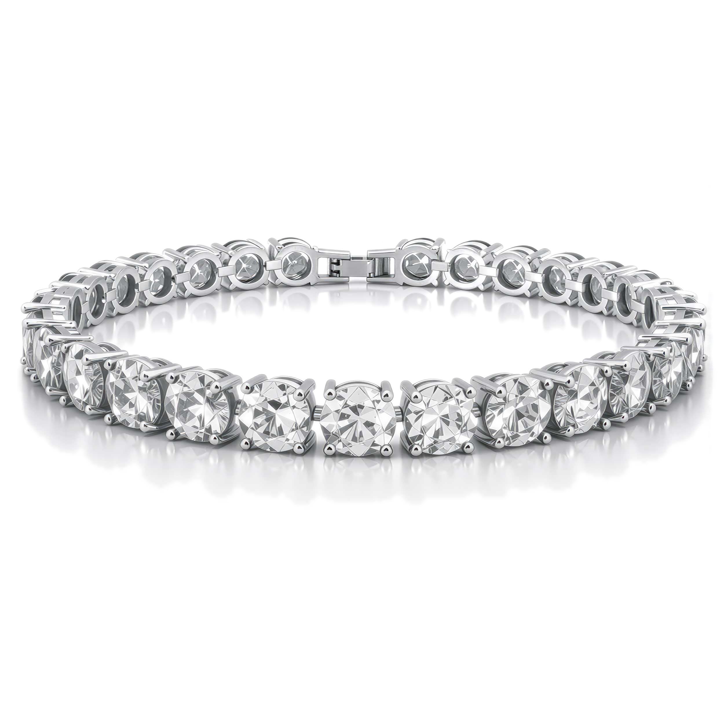 KEZEF Cubic Zirconia Tennis Bracelet for Women, 6.5 to 8 Inch