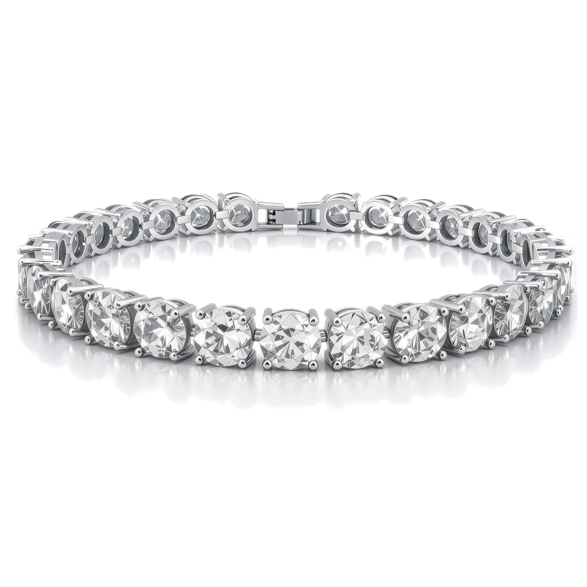 KEZEF Cubic Zirconia Tennis Bracelet for Women, 6.5 to 8 Inch