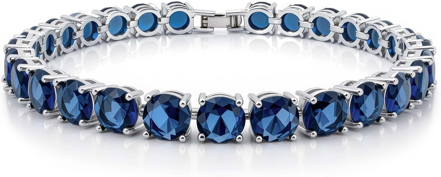 KEZEF Cubic Zirconia Tennis Bracelet for Women, 6.5 to 8 Inch